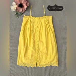 LOFT Yellow Eyelet Mini Dress Size Small
